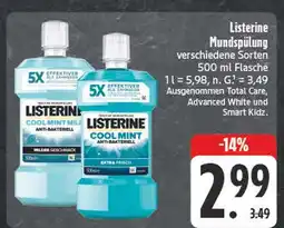 Edeka Listerine mundspülung cool mint mild Angebot
