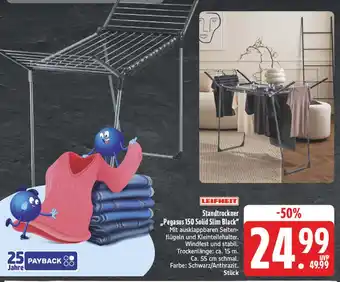 Edeka Leifheit standtrockner pegasus 150 solid slim black Angebot