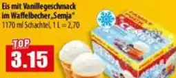 Mix Markt Eis mit Vanillegeschmack im Waffelbecher Semja Angebot