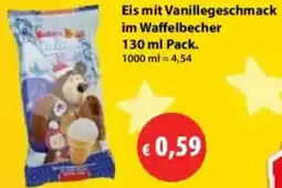 Mix Markt Eis mit Vanillegeschmack im Waffelbecher Angebot