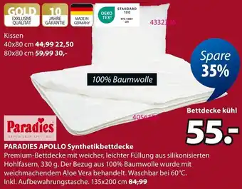 Jysk PARADIES APOLLO Synthetikbettdecke Angebot