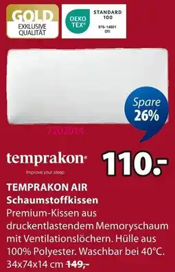 Jysk TEMPRAKON AIR Schaumstoffkissen Angebot