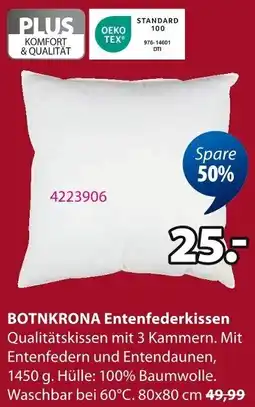 Jysk BOTNKRONA Entenfederkissen Angebot
