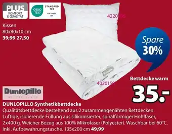 Jysk DUNLOPILLO Synthetikbettdecke Angebot