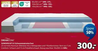 Jysk DREAMZONE SUNDAN GF115 Schaummatratze fest Angebot