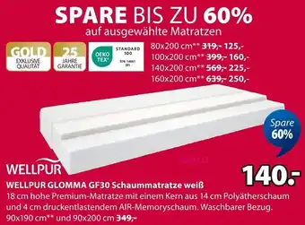 Jysk WELLPUR GLOMMA GF30 Schaummatratze weiẞ Angebot