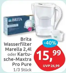 Budni Brita Wasserfilter Marella 2,41 oder Kartusche-Maxtra Pro Pure Angebot
