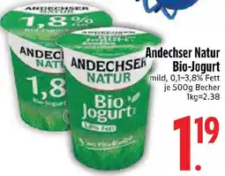 Edeka Andechser Natur Bio-Jogurt Angebot