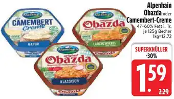 Edeka Alpenhain Obazda oder Camembert-Creme Angebot