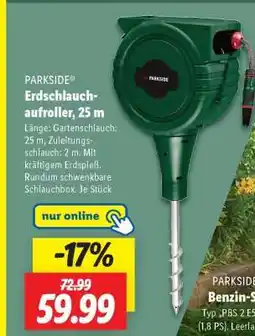 Lidl PARKSIDE Erdschlauchaufroller, 25 m Angebot