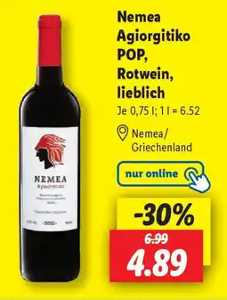 Lidl Nemea Agiorgitiko POP, Rotwein, lieblich Angebot