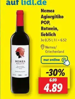 Lidl Nemea Agiorgitiko POP, Rotwein, lieblich Angebot