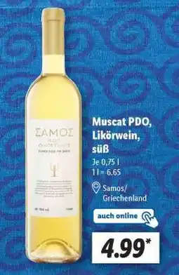 Lidl Muscat PDO, Likörwein, süß Angebot