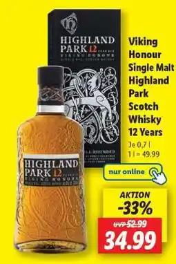 Lidl Viking Honour Single Malt Highland Park Scotch Whisky 12 Years Angebot