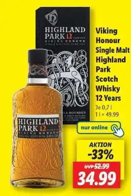Lidl Viking Honour Single Malt Highland Park Scotch Whisky 12 Years Angebot