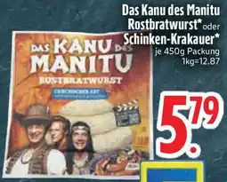 Edeka Das Kanu des Manitu Rostbratwurst oder Schinken-Krakauer Angebot