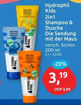 Budni Hydrophil Kids 2in1 Shampoo & Dusche Die Sendung mit der Maus Angebot