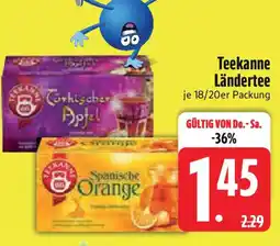 Edeka Teekanne Ländertee je 18/20er Packung Angebot
