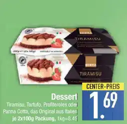 E-Center Dessert Tiramisu, Tartufo, Profiteroles oder Panna Cotta, das Original Angebot