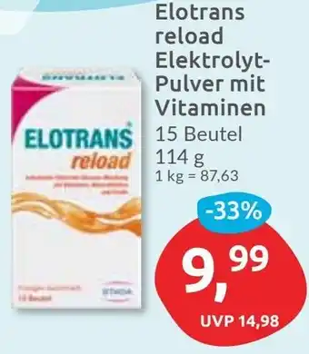 Budni Elotrans reload Elektrolyt- Pulver mit Vitaminen Angebot