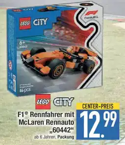 E-Center LEGO CITY F1Rennfahrer mit McLaren Rennauto „,60442" Angebot
