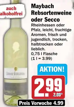 Hit Maybach Rebsortenweine oder Secco Angebot