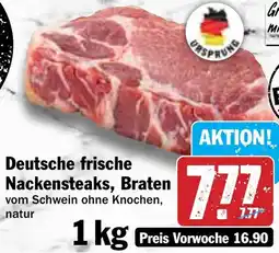 Hit Deutsche frische Nackensteaks, Braten Angebot