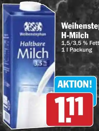 Hit Weihenstephan H-Milch Angebot