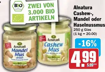 Hit Alnatura Cashew-, Mandel oder Haselnussmus Angebot
