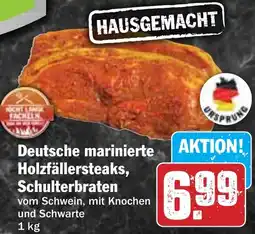 Hit Deutsche marinierte Holzfällersteaks, Schulterbraten Angebot