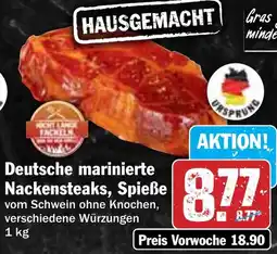 Hit Deutsche marinierte Nackensteaks, Spieße Angebot