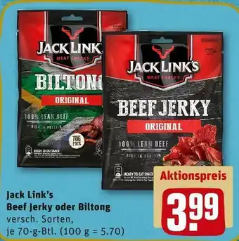 REWE Jack link’s beef jerky oder biltong Angebot