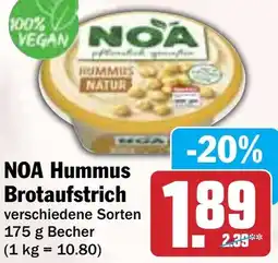 Hit NOA Hummus Brotaufstrich Angebot