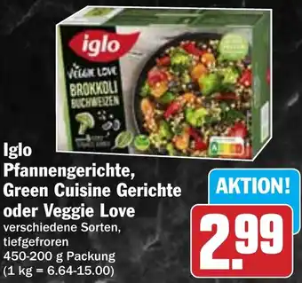 Hit Iglo Pfannengerichte, Green Cuisine Gerichte oder Veggie Love Angebot