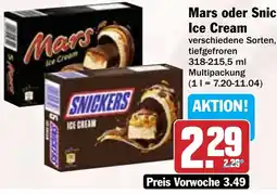 Hit Mars oder Snickers Ice Cream Angebot