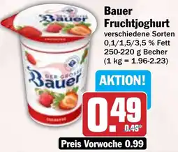 Hit Bauer Fruchtjoghurt Angebot