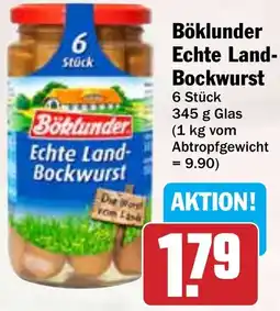 Hit Böklunder Echte Land Bockwurst Angebot