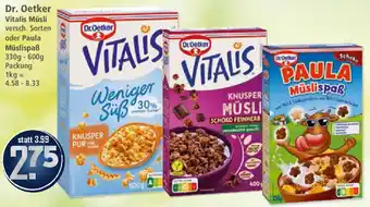 Klaas und Kock Dr. Oetker Vitalis Müsli oder Paula Müslispaß Angebot