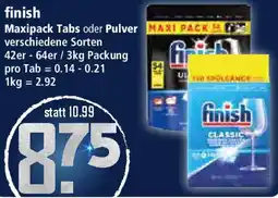 Klaas und Kock finish Maxipack Tabs oder Pulver Angebot