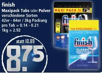 Klaas und Kock finish Maxipack Tabs oder Pulver Angebot