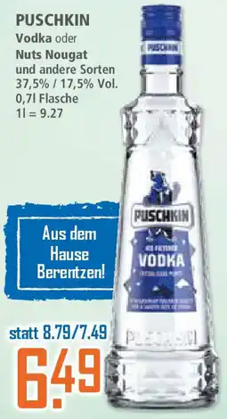 Klaas und Kock PUSCHKIN Vodka oder Nuts Nougat Angebot