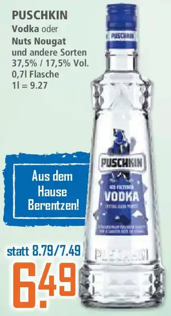 Klaas und Kock PUSCHKIN Vodka oder Nuts Nougat Angebot