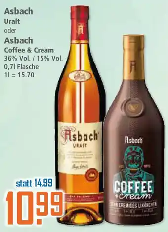 Klaas und Kock Asbach Uralt oder Asbach Coffee & Cream Angebot