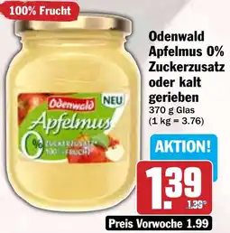 Hit Odenwald Apfelmus 0% Zuckerzusatz oder kalt gerieben Angebot