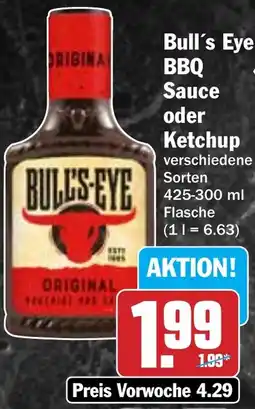 Hit Bull's Eye BBQ Sauce oder Ketchup Angebot