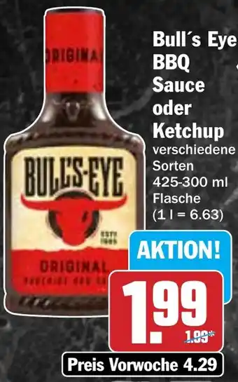Hit Bull's Eye BBQ Sauce oder Ketchup Angebot