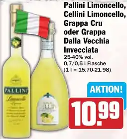 Hit Pallini Limoncello, Cellini Limoncello, Grappa Cru oder Grappa Dalla Vecchia Invecciata Angebot
