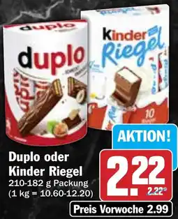 Hit Duplo oder Kinder Riegel Angebot