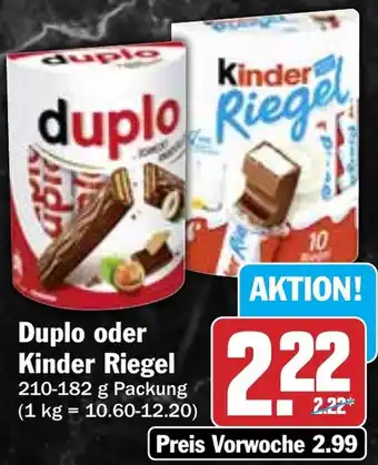 Hit Duplo oder Kinder Riegel Angebot