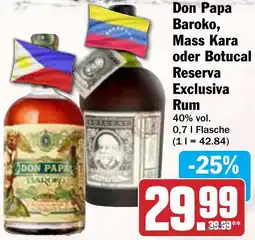 Hit Don Papa Baroko, Mass Kara oder Botucal Reserva Exclusiva Rum Angebot